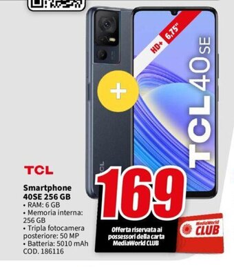 MediaWorld TCL Smartphone 40SE 256 GB offerta