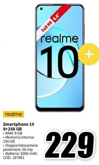 MediaWorld realme Smartphone 10 8+256 GB offerta