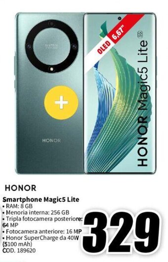 MediaWorld HONOR Smartphone Magic5 Lite offerta