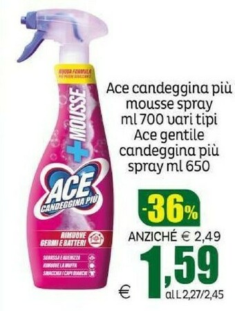 Elite Ace Candeggina Piu Mousse Spray offerta