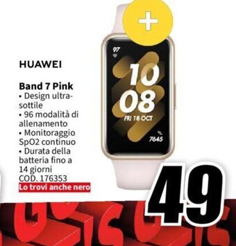 MediaWorld HUAWEI Band 7 Pink offerta