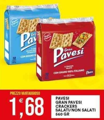 Vantaggio Cash&Carry PAVESI GRAN PAVESI CRACKERS SALATI/NON SALATI 560 GR offerta