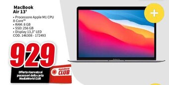 MediaWorld MacBook Air 13' offerta