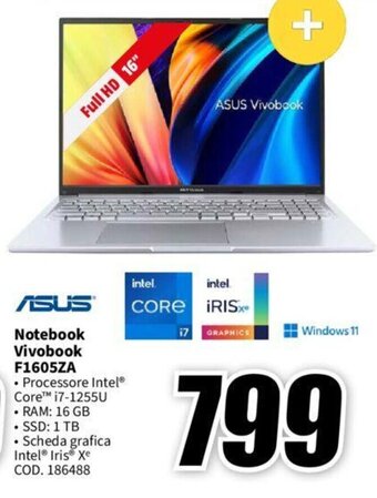 MediaWorld ASUS Notebook Vivobook F1605ZA offerta