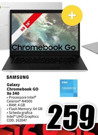 MediaWorld SAMSUNG Galaxy Chromebook GO Xe 340 offerta