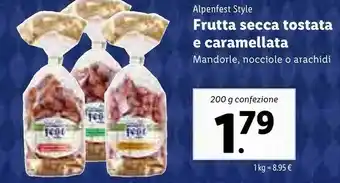 Lidl Alpen fest Style Frutta Secca Tostata E Caramellata Mandorle offerta