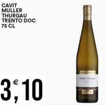 Vantaggio Cash&Carry CAVIT MULLER THURGAU TRENTO DOC 75 CL offerta