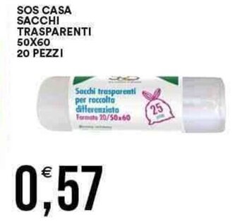 Vantaggio Cash&Carry SOS CASA SACCHI TRASPARENTI 50X60 20 PEZZI offerta
