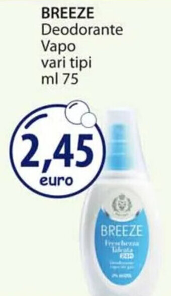 Acqua & Sapone BREEZE Deodorante Vapo vari tipi ml 75 offerta
