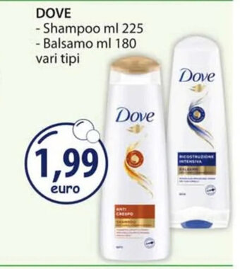 Acqua & Sapone DOVE - Shampoo ml 225 - Balsamo ml 180 vari tipi offerta
