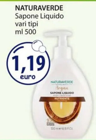 Acqua & Sapone NATURAVERDE Sapone Liquido vari tipi ml 500 offerta