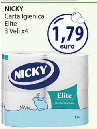 Acqua & Sapone NICKY Carta Igienica Elite 3 Veli x4 offerta
