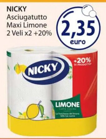 Acqua & Sapone NICKY Asciugatutto Maxi Limone 2 Veli x2 +20% offerta