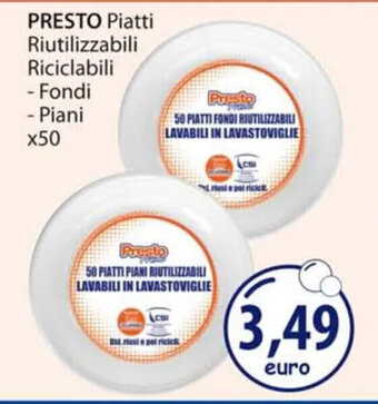 Acqua & Sapone PRESTO Piatti Riutilizzabili Riciclabili x50 offerta