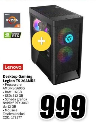 MediaWorld Lenovo Desktop Gaming Legion T5 26AMR5 offerta