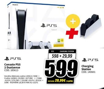 MediaWorld Console PS5 2 Dualsense + PS5 Charging Station offerta