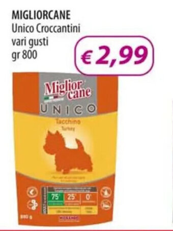 Acqua & Sapone MIGLIORCANE Unico Croccantini vari gusti gr 800 offerta