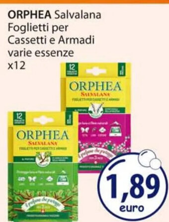 Acqua & Sapone ORPHEA Salvalana Foglietti per Cassetti e Armadi varie essenze x12 offerta