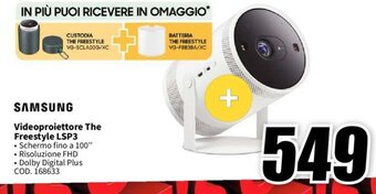 MediaWorld SAMSUNG Videoproiettore The Freestyle LSP3 offerta