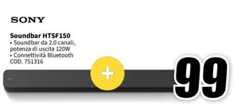 MediaWorld SONY Soundbar HTSF150 offerta