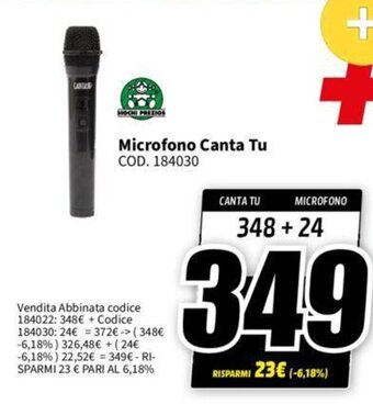 MediaWorld Microfono Canta Tu offerta