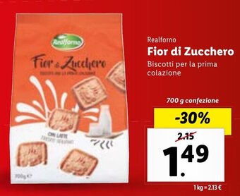 Lidl Realforno Fior di Zucchero 700 g confezione offerta