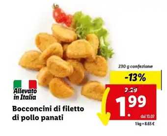 Lidl Bocconcini di filetto di pollo panati 230 g confezione offerta