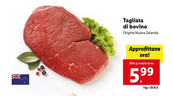 Lidl Tagliata di bovino 200 g confezione offerta