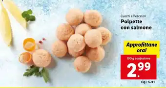 Lidl Cuochi e Pescatori Polpette con salmone 190 g confezione offerta