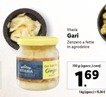 Lidl VITASIA Gari Zenzero a fette in agrodolce 110 g (sgocc.) conf. offerta