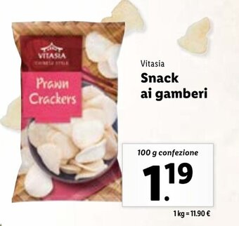 Vitasia Snack ai gamberi 100 g confezione