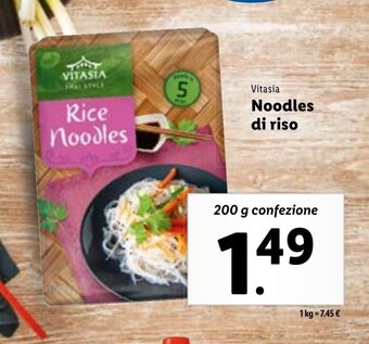Lidl Vitasia Noodles di riso 200 g confezione offerta