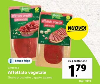 Lidl Vemondo Affettato vegetale 90 g confezione offerta