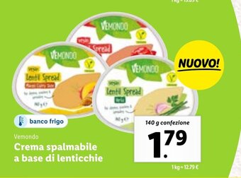 Lidl Vemondo Crema spalmabile a base di lenticchie 140 g confezione offerta
