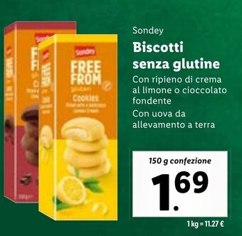 Lidl Sondey Biscotti senza glutine 150 g confezione offerta