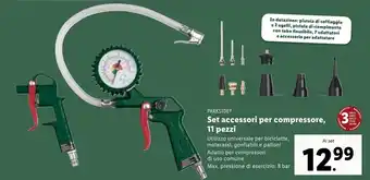 Lidl PARKSIDEⓇ Set accessori per compressore 11 pezzi , offerta