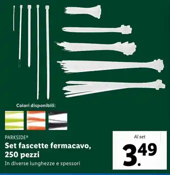 Lidl PARKSIDEⓇ Set fascette fermacavo, 250 pezzi offerta