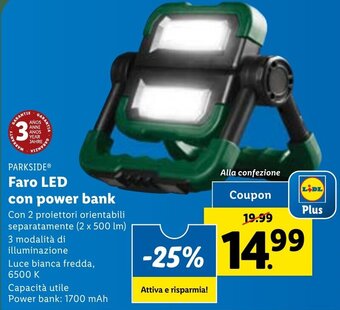 PARKSIDEⓇ Faro LED con power bank