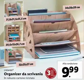Lidl crelando® Organizer da scrivania 34x28x28 cm offerta