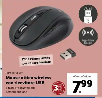 SILVERCRESTⓇ Mouse ottico wireless con ricevitore USB