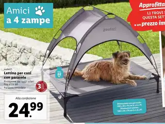 Lidl zoofariⓇ Lettino per cani con parasole offerta