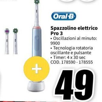 MediaWorld Oral-B Spazzolino elettrico Pro 3 offerta