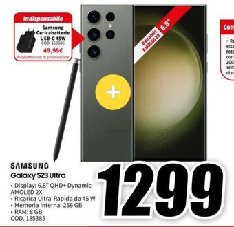 MediaWorld SAMSUNG Galaxy S23 Ultra offerta