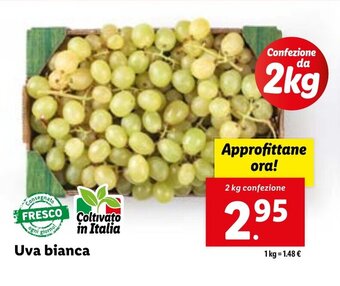 Lidl Uva bianca 2 kg confezione offerta
