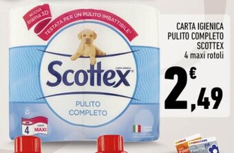 Conad CARTA IGIENICA PULITO COMPLETO SCOTTEX 4 maxi rotoli offerta