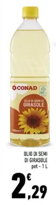 Conad OLIO DI SEMI DI GIRASOLE pet - 1 L offerta