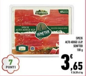 Conad SPECK ALTO ADIGE IGP SENFTER 100 g offerta