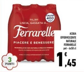 Conad ACQUA EFFERVESCENTE NATURALE FERRARELLE pet-6x50 cl offerta
