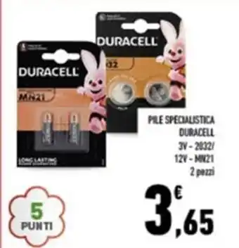Conad PILE SPECIALISTICA DURACELL 3V-2032/ 12V-MN21 2 pezzi offerta