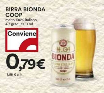Coop BIRRA BIONDA COOP 500 ml offerta